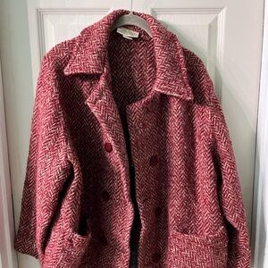 Red Herringbone Double-Breasted Pea Coat by Red Herring